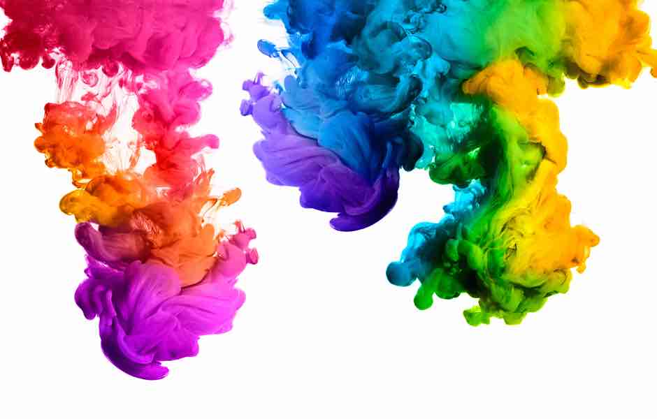 Rainbow of Acrylic Ink in Water. Color Explosion